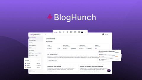 BlogHunch is an all-in-one, no-code solution for building websites, managing blogs, and selling digital products.