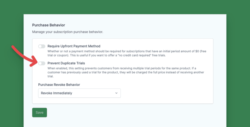 New: Subscription setting to prevent customers from purchasing multiple free trials.