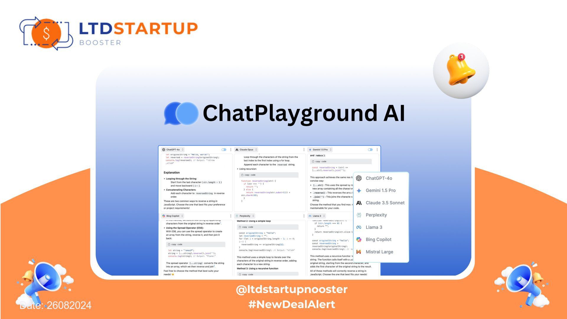 New LTD Alert - ChatPlayground AI - Get multiple AI perspectives cover