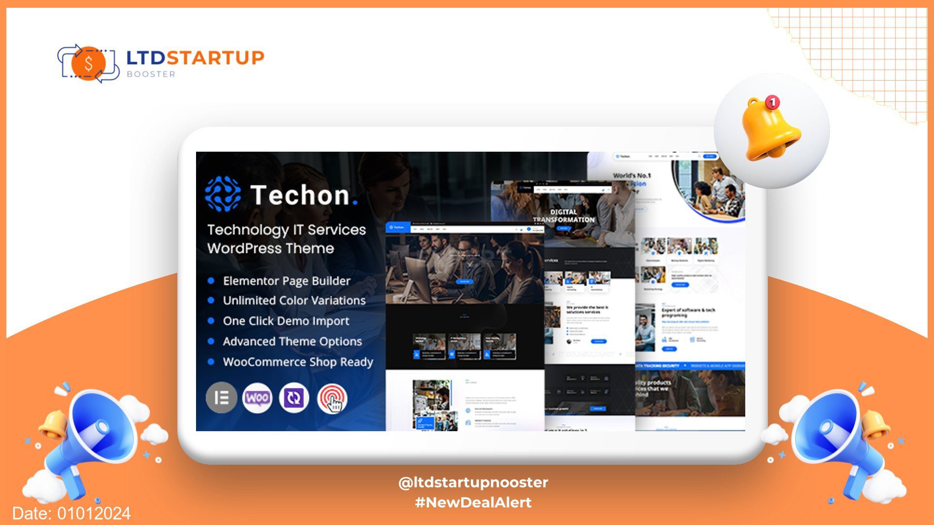 Techon - Technology IT Services WordPress Theme cover