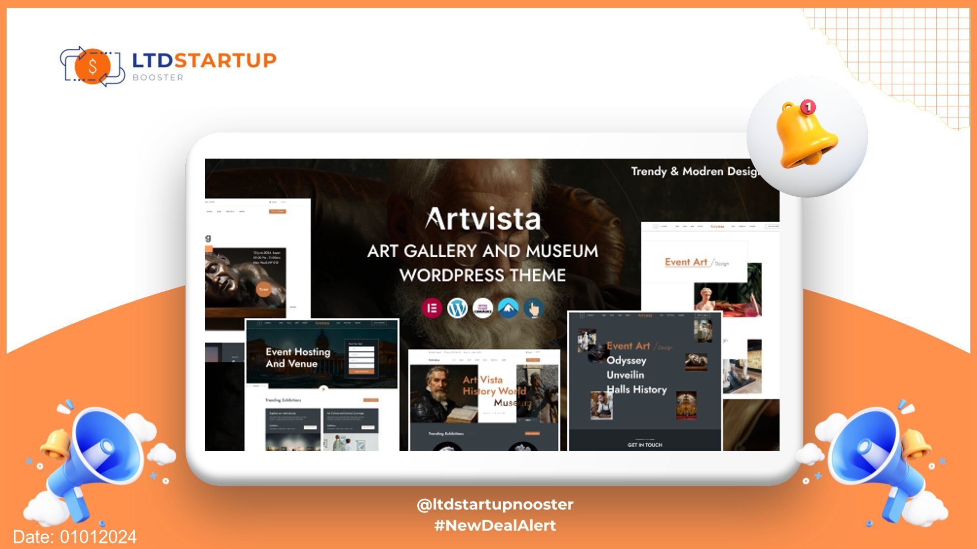 Artvista - Art Gallery & Museum WordPress Theme cover