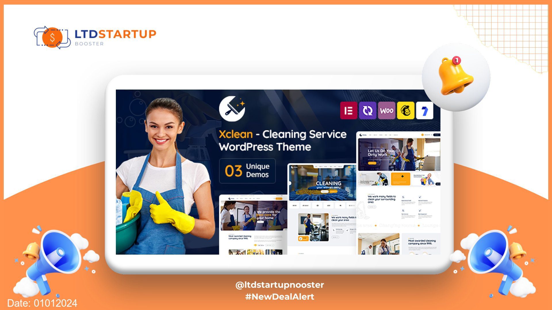 Xclean - Cleaning Services WordPress Theme cover