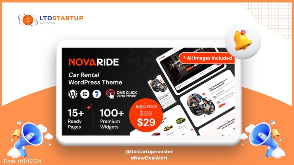 Novaride - Car Rental WordPress Theme cover