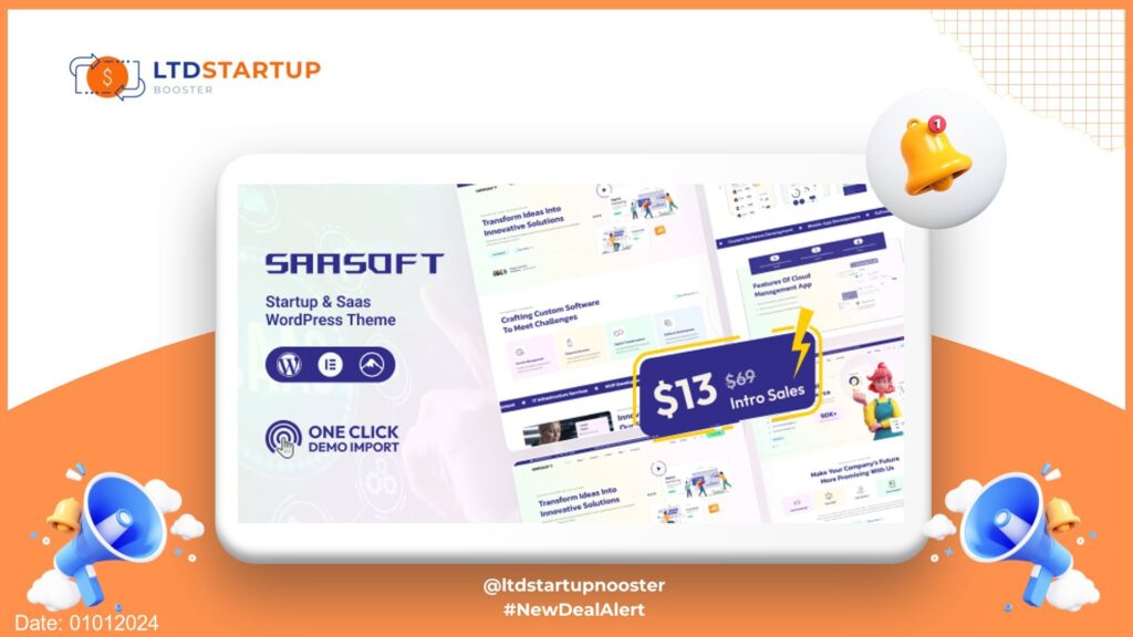 SaaSoft - Startup & SaaS Startup WordPress Theme cover