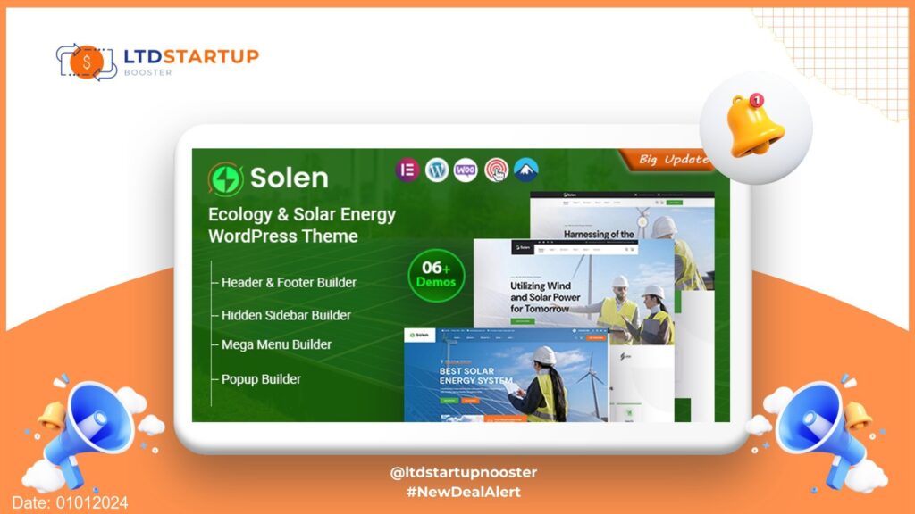 Solen - Ecology & Solar Energy WordPress Theme cover