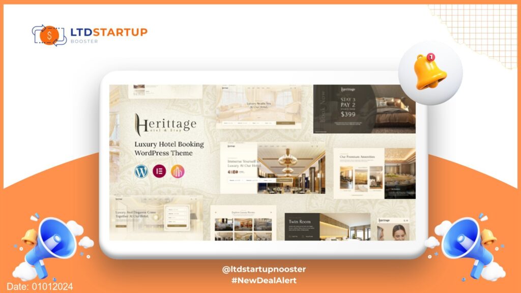 Herittage - Hotel Booking WordPress Theme cover