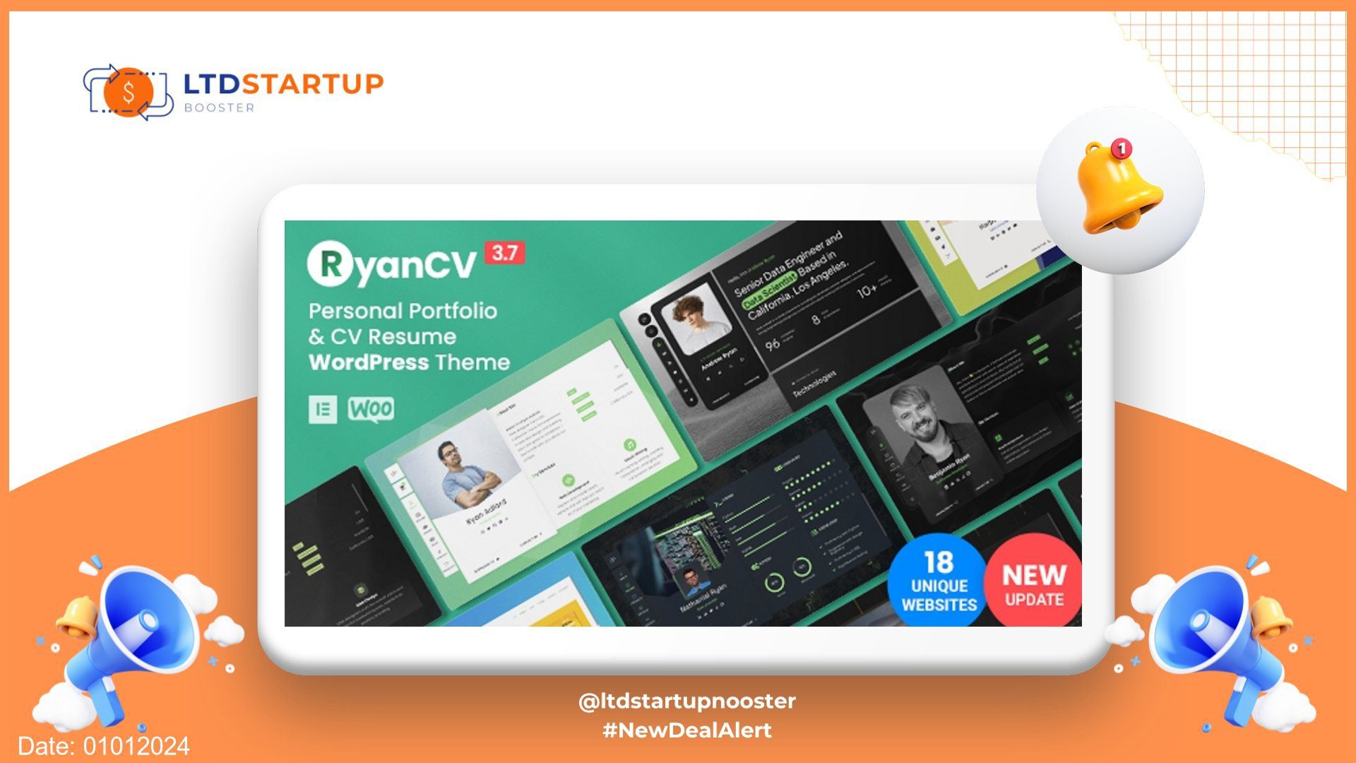 RyanCV - Personal Portfolio Resume Theme cover