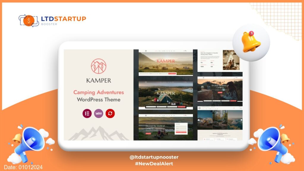 Kamper – Camping & Adventures Booking WordPress Theme cover