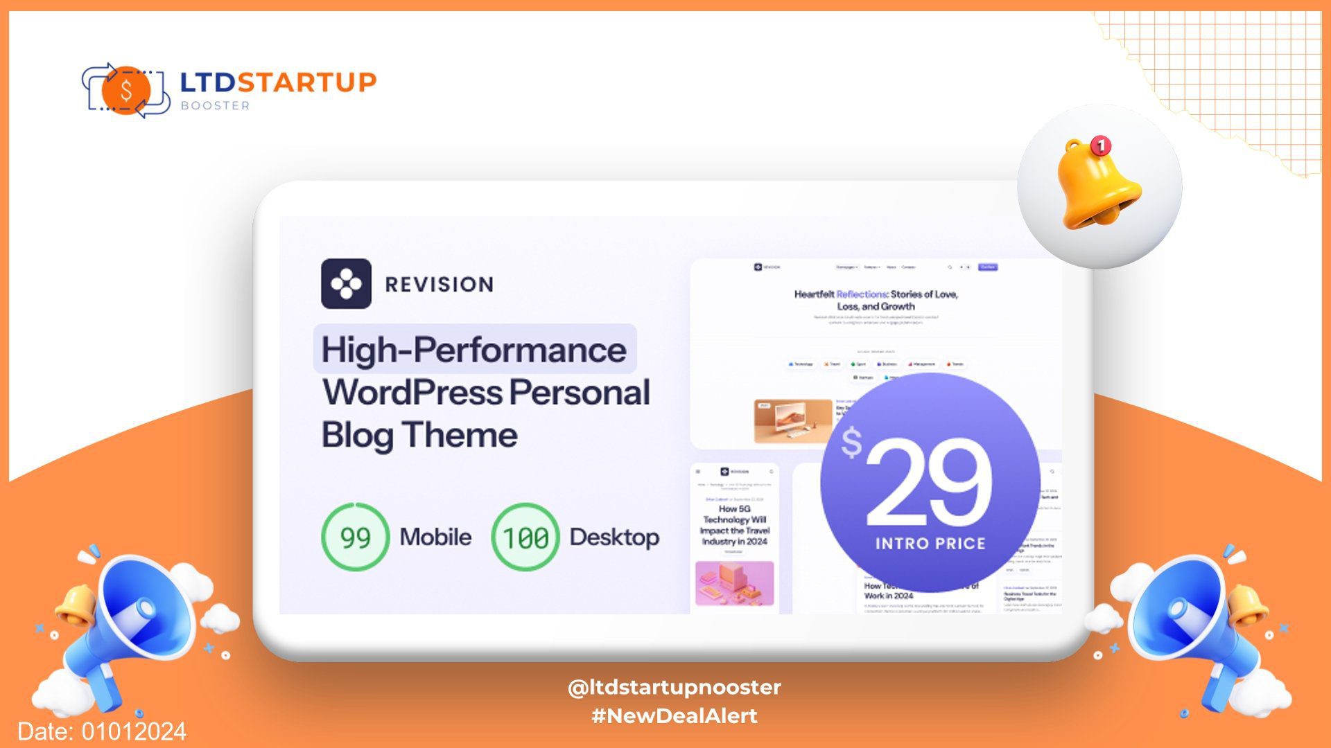 Revision - Optimized Personal Blog WordPress Theme cover