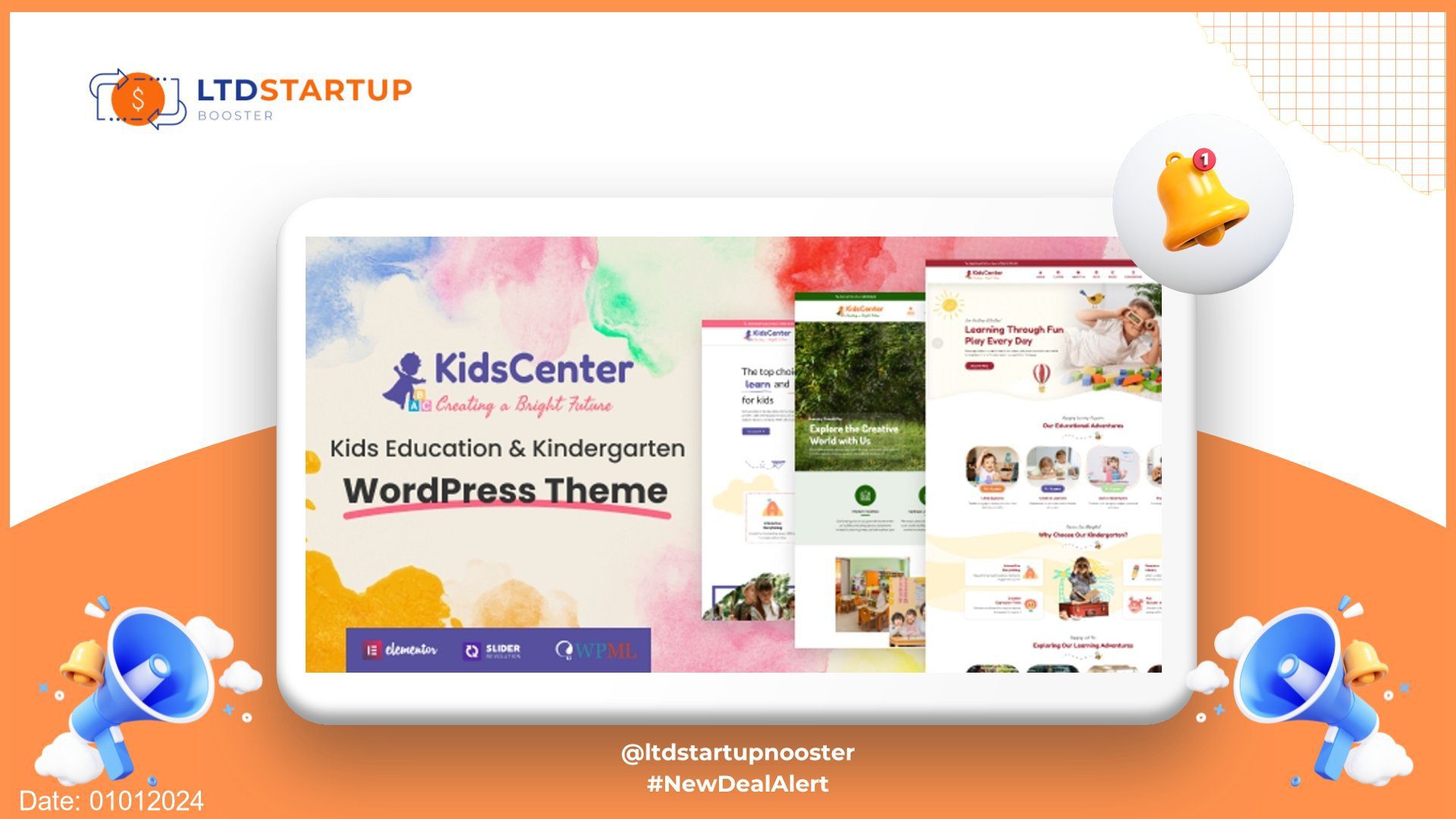 KidsCenter - Kindergarten and Kid Care Education WordPress Theme cover