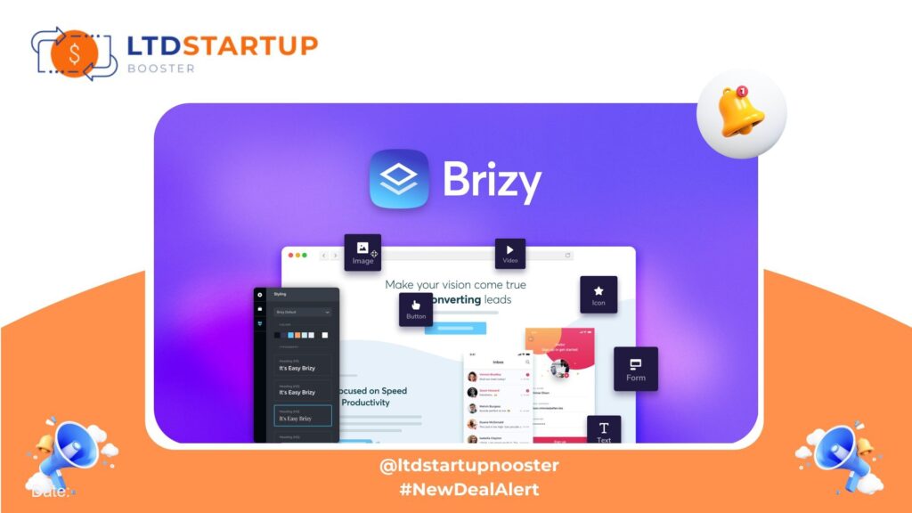 New Lifetime Deal - Brizy Cloud - AI-powered drag-and-drop website builder. cover