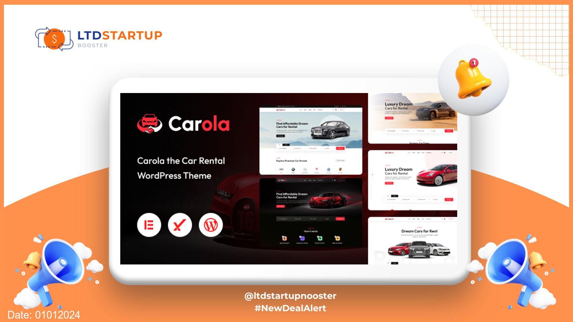 Carola - Car Rental WordPress Theme cover