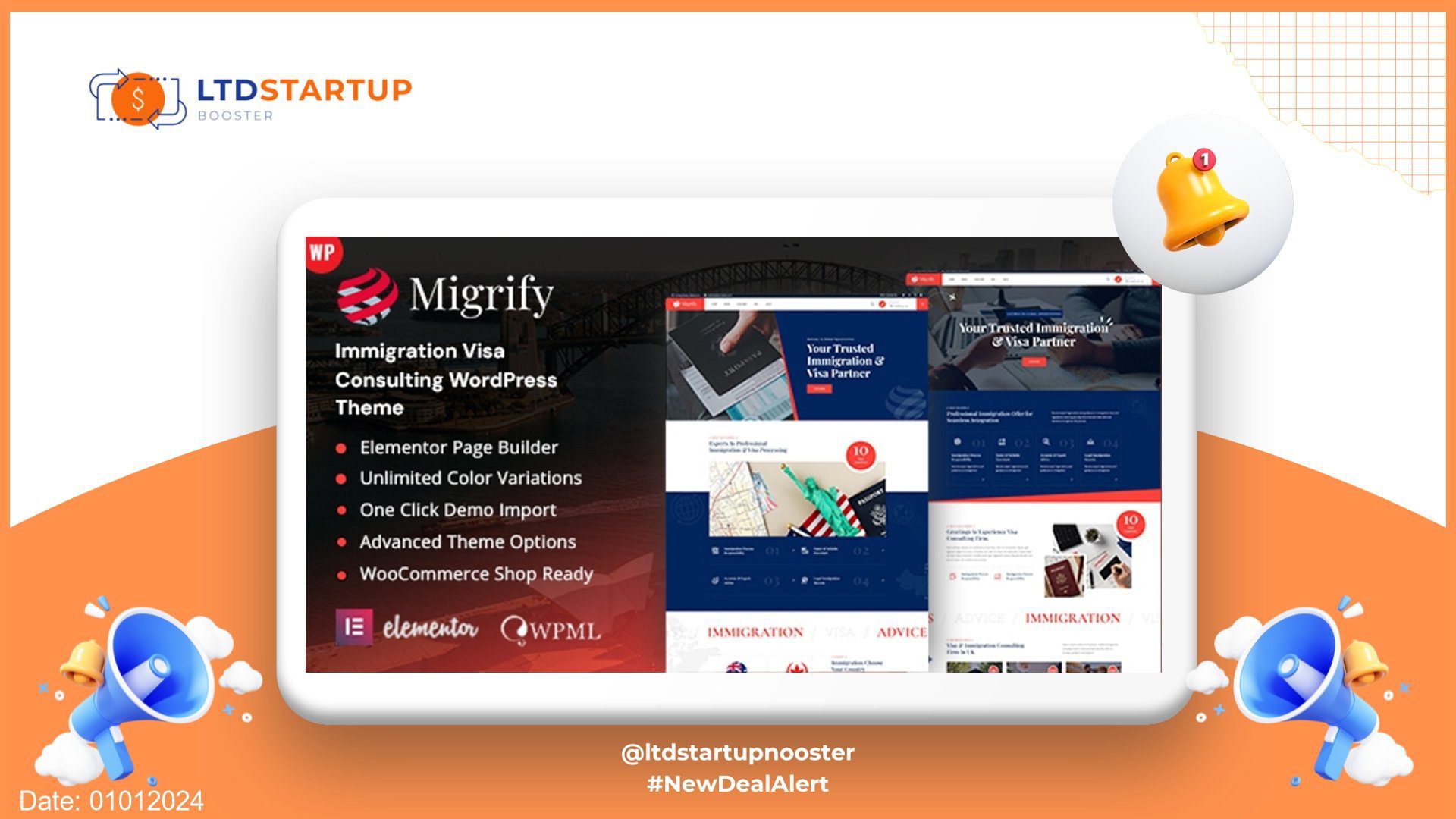 Migrify - Immigration Visa Consulting WordPress Theme cover