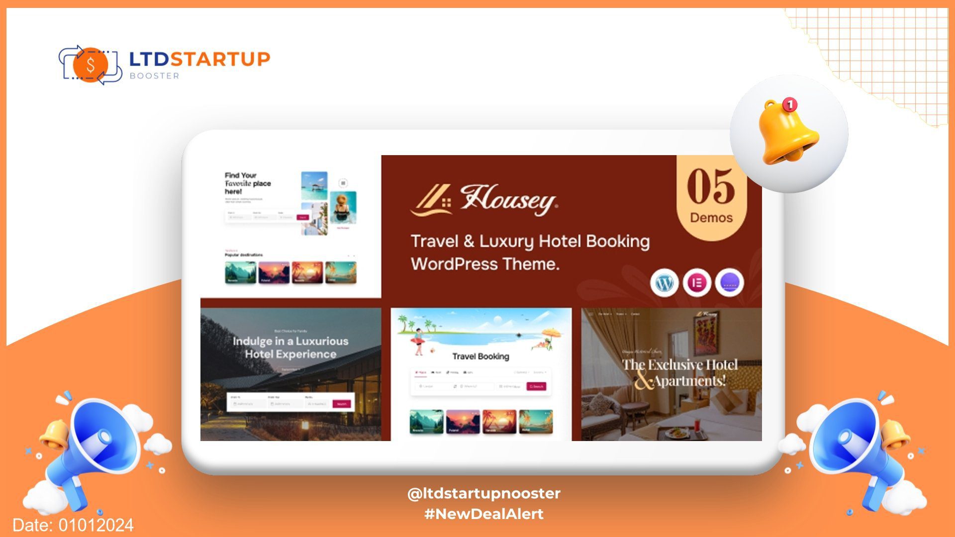 Housey - Resort & Hotel WordPress Theme cover