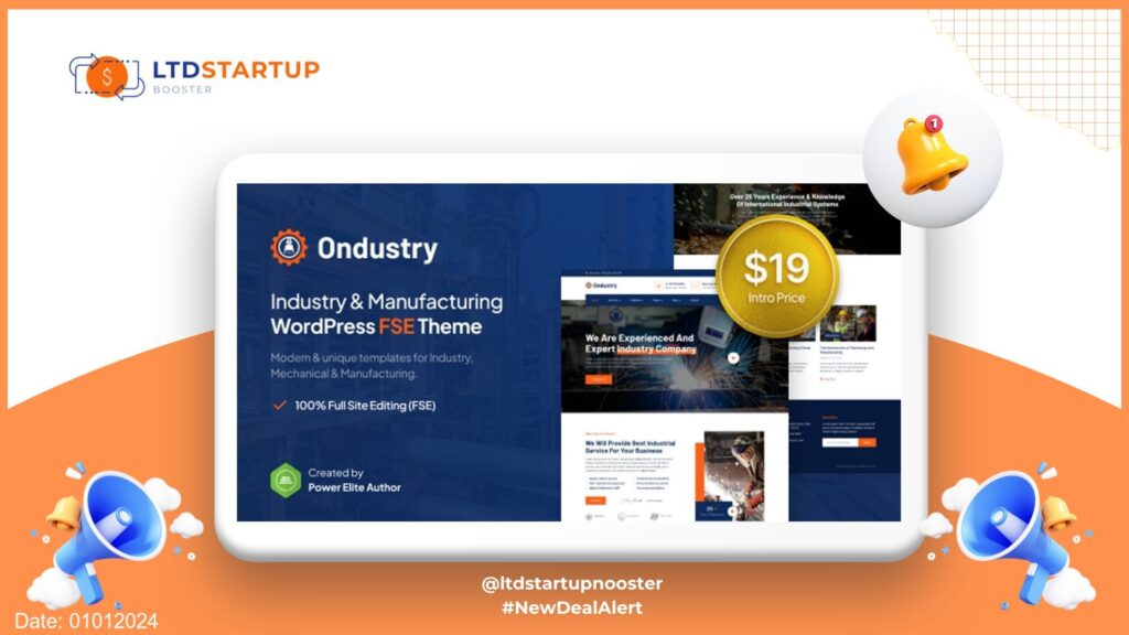 Ondustry – Industry & Manufacturing FSE WordPress Theme cover