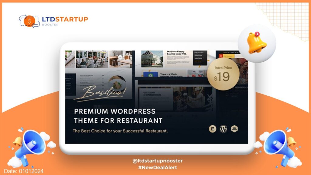Basilico | Premium Restaurant & Cafe WordPress Theme cover