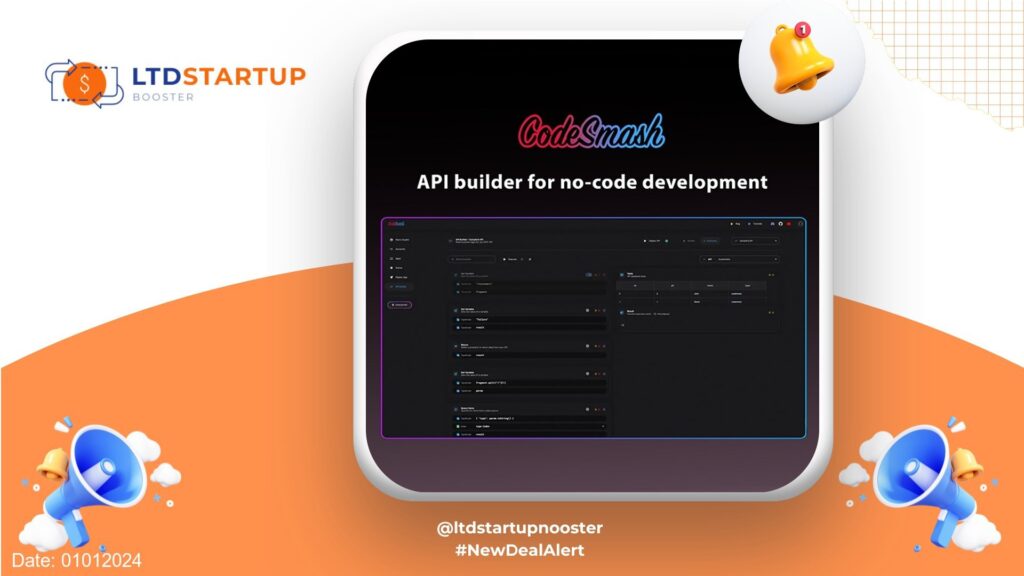 New LTD Alert - CodeSmash : Affordable No-Code Development Tool For Startups cover