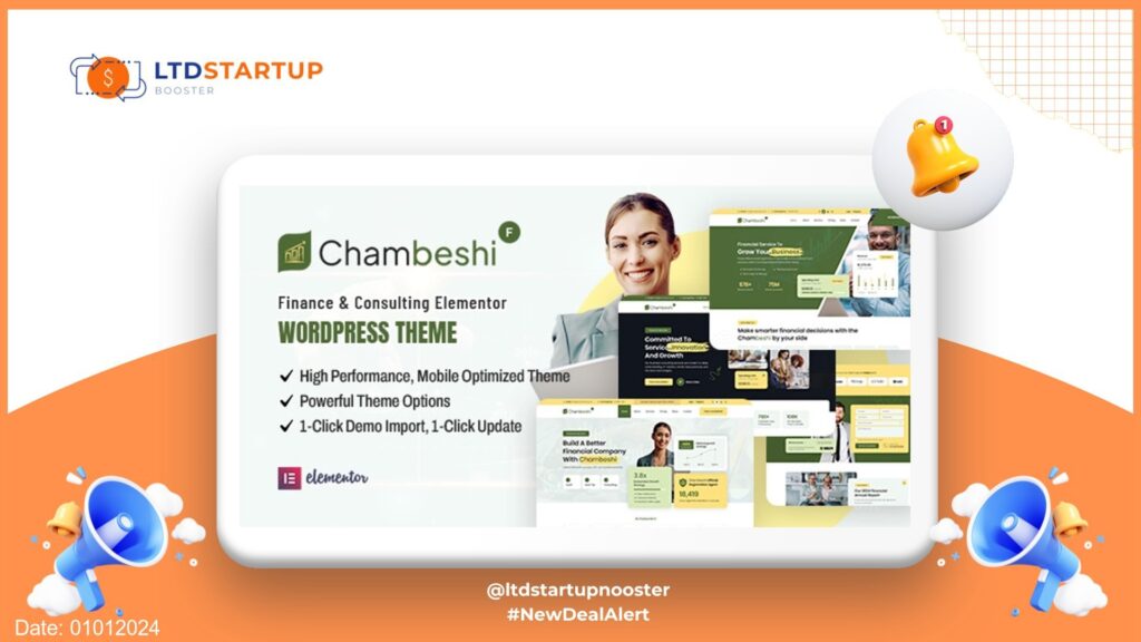 Chambeshi - Finance & Consulting Elementor WordPress Theme cover