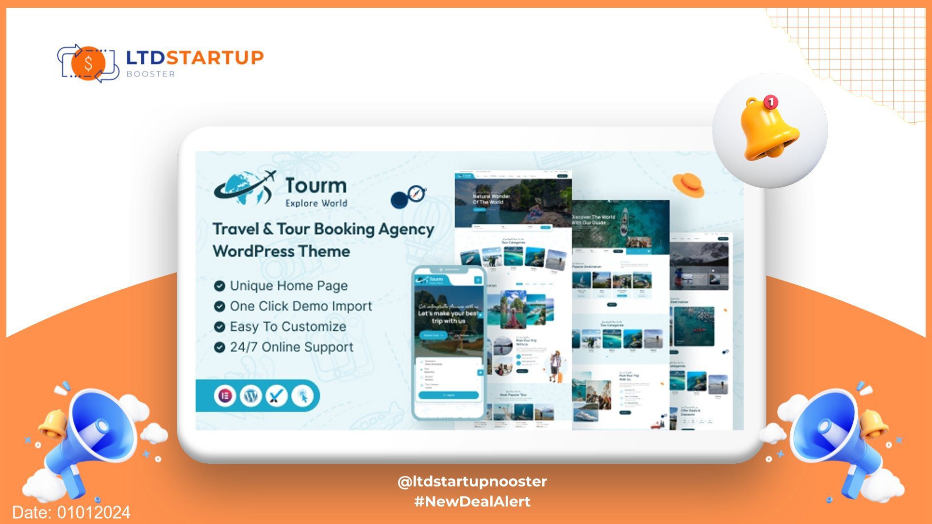 Tourm- Travel & Tour Booking Agency WordPress Theme cover