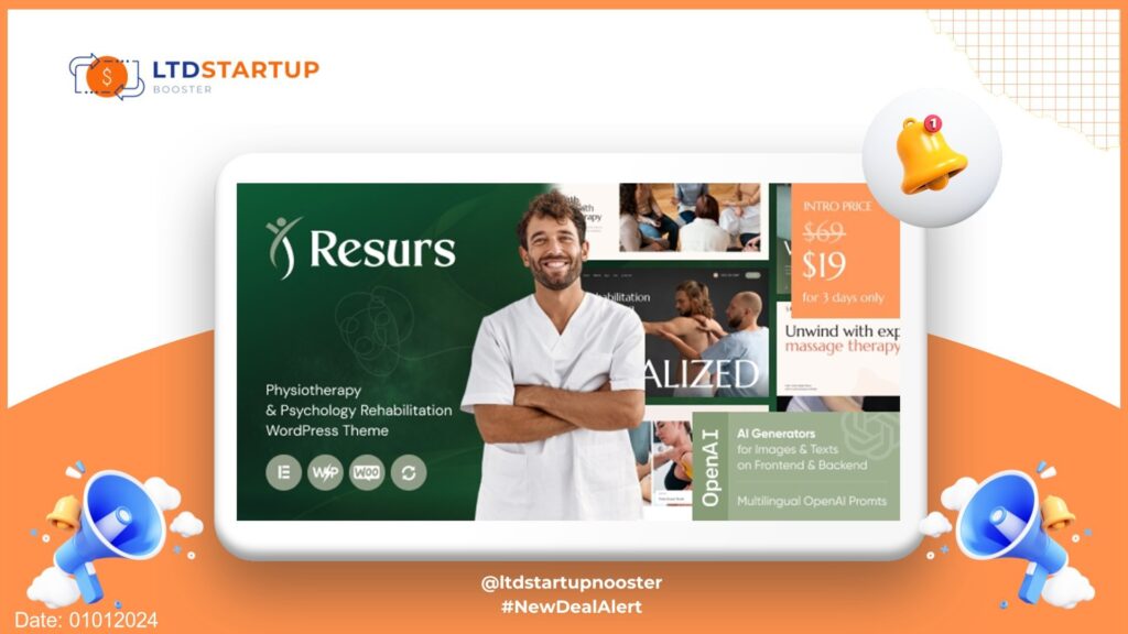 Resurs - Physiotherapy & Psychology Rehabilitation WordPress Theme cover