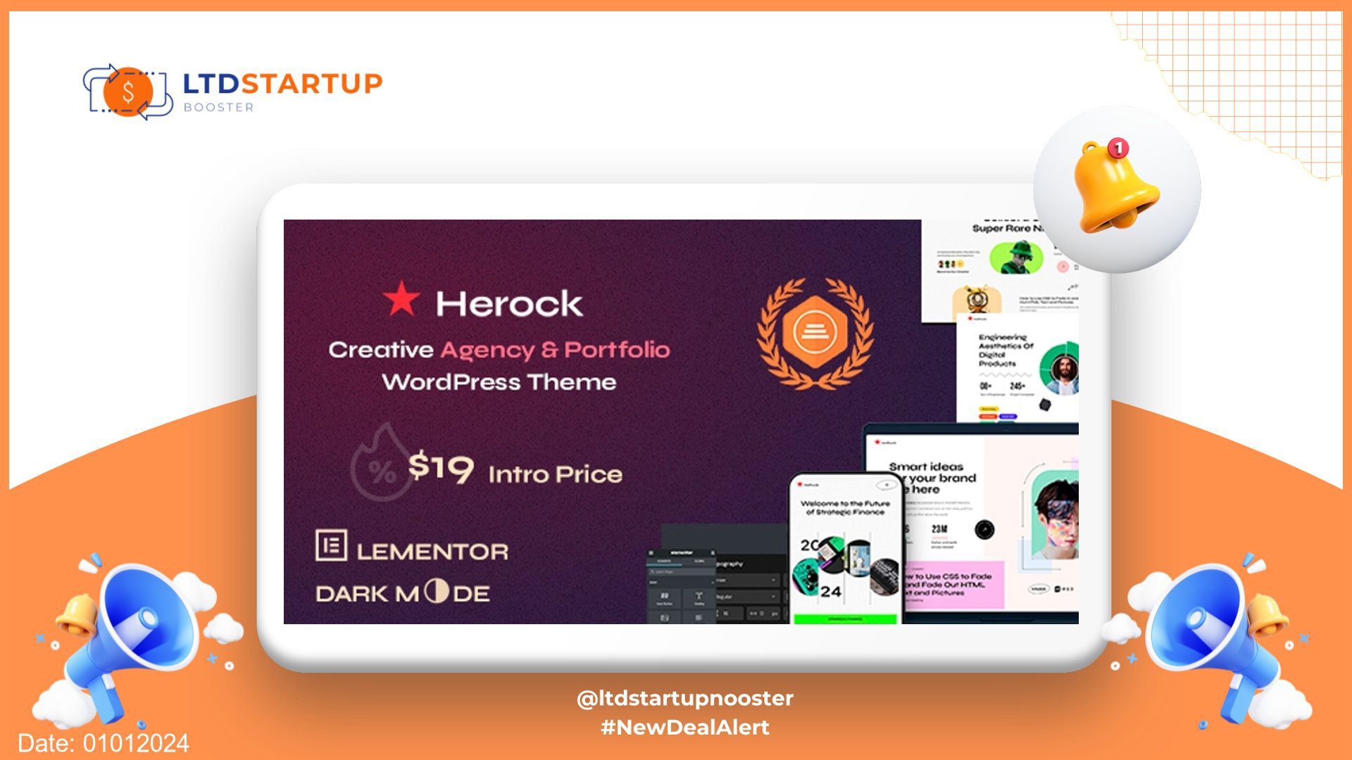 Herock - Agency & Portfolio WordPress Theme cover