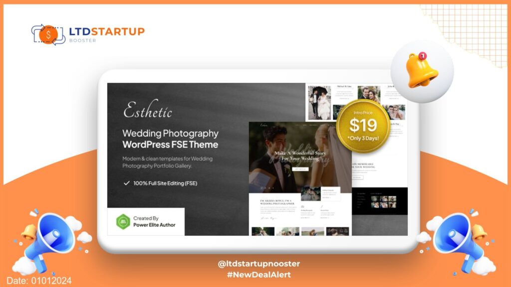 Esthetic - Wedding Photography FSE WordPress Theme cover