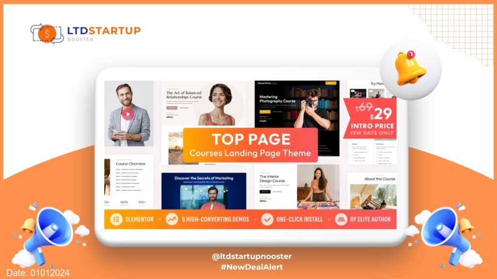 Top Page — Online Course Landing Page WordPress Theme cover