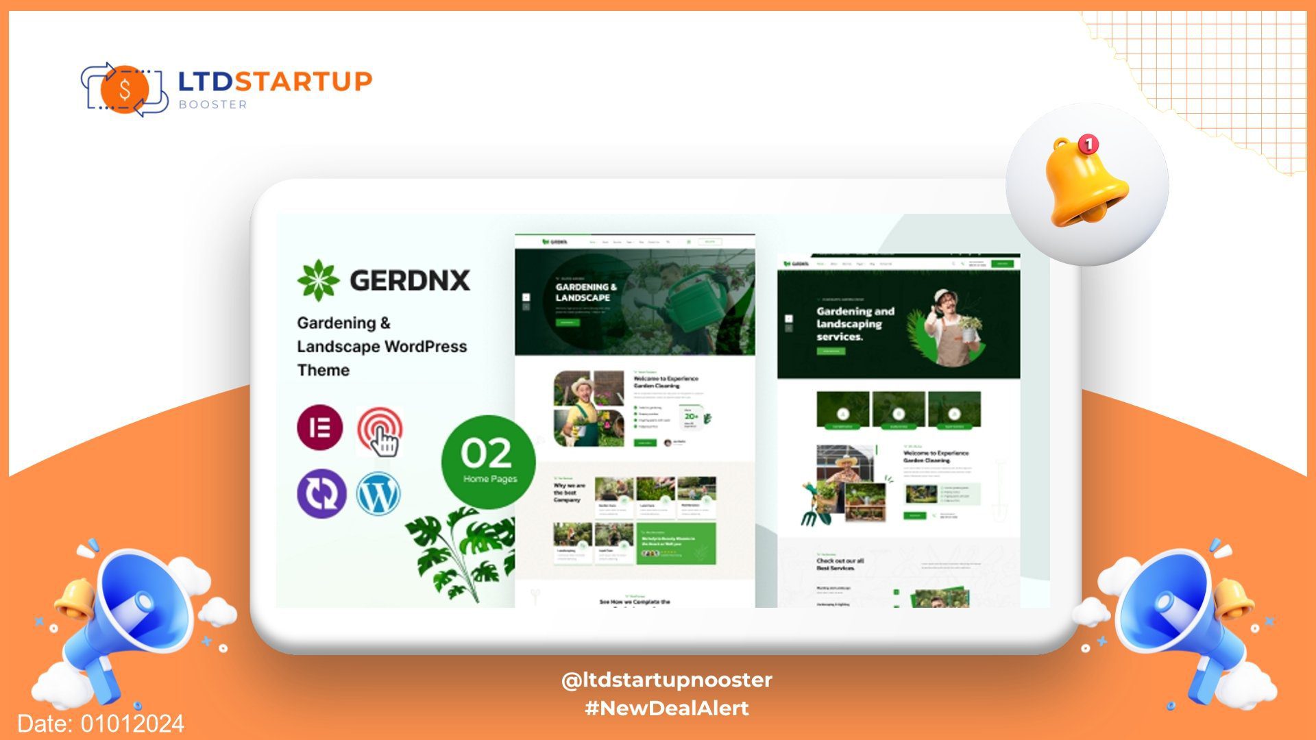 Gerdnx & Gardening And Landscaping WordPress Theme cover