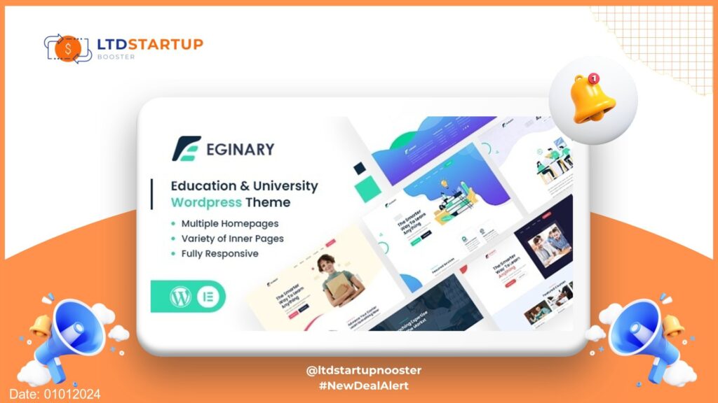 Eginary - Education & University WordPress Theme cover