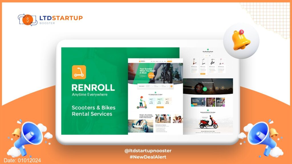 Renroll - Scooter & Bike Rentals WordPress Theme cover