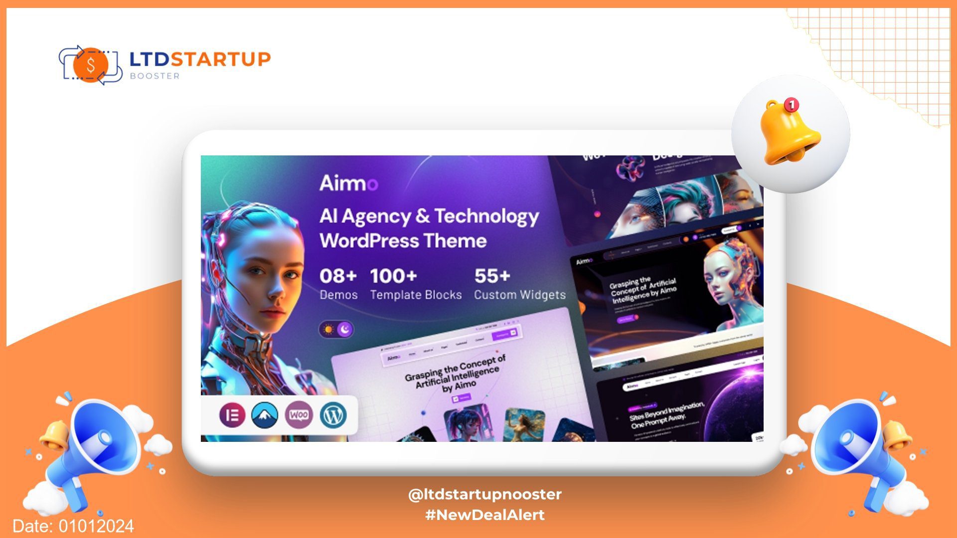 Aimo - AI Agency & Technology WordPress Theme cover