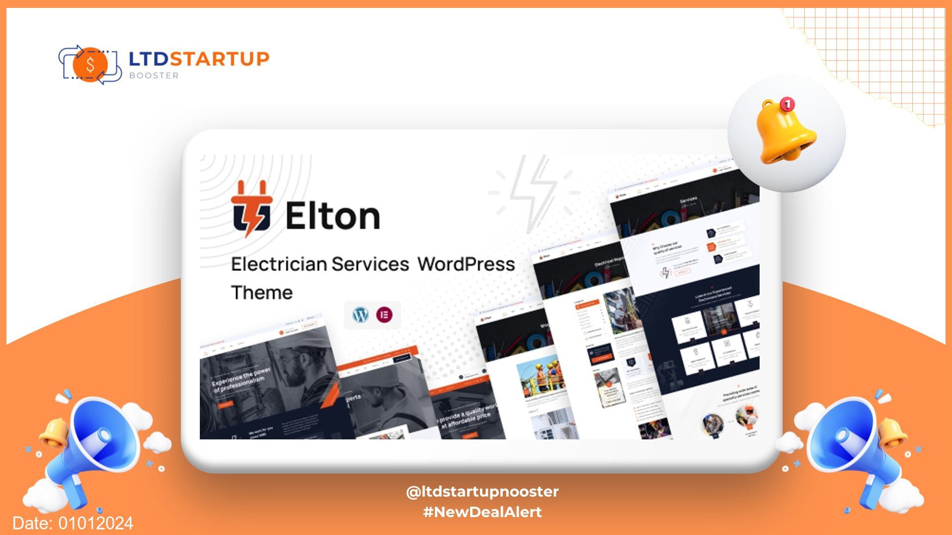 Elton - Electrician Services WordPress Theme cover