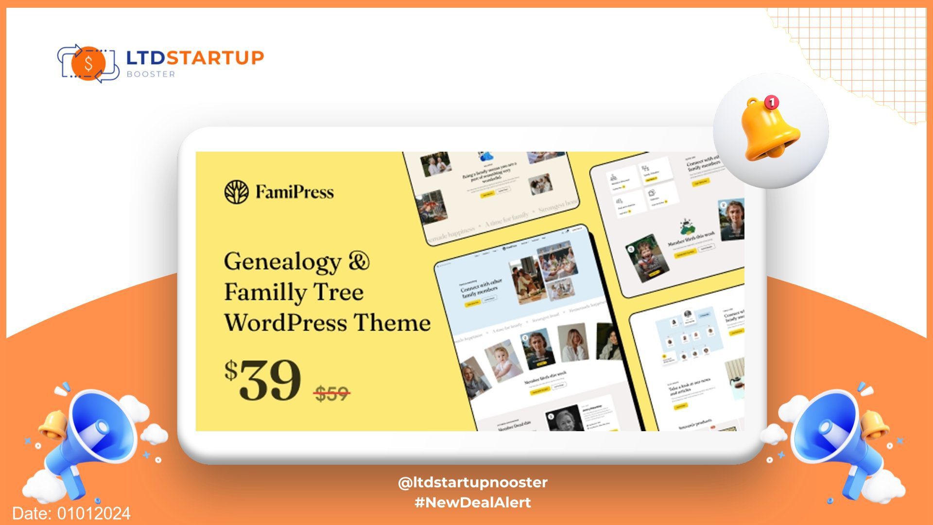 FamiPress - Genealogy & Family Tree WordPress theme cover