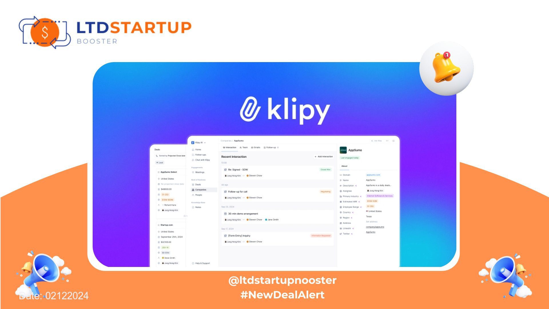 [New LTD] Klipy - Fully automated CRM for small businesses cover