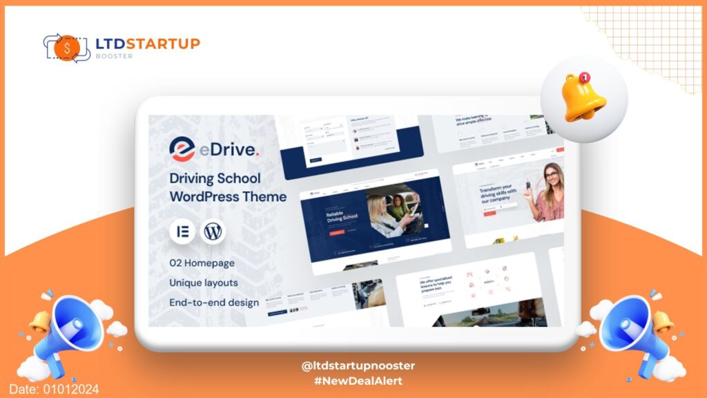 eDrive - Driving School WordPress Theme cover