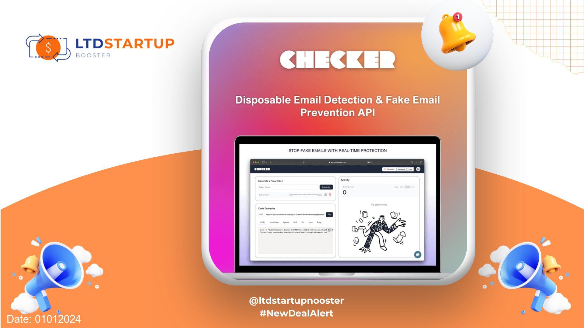 New LTD Alert - Checker: Block Fake Sign-Ups In Real-Time Lifetime Deal cover