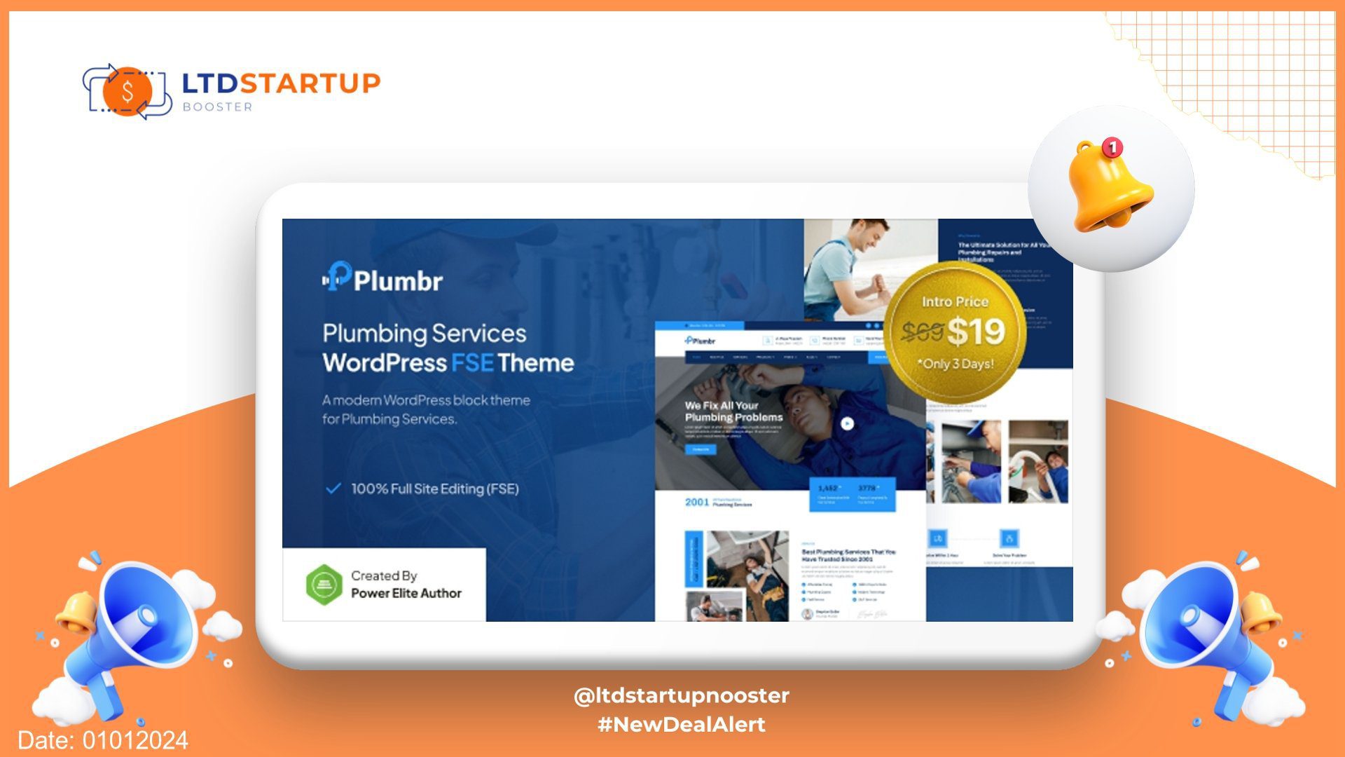 Plumbr - Plumbing Services FSE WordPress Theme cover