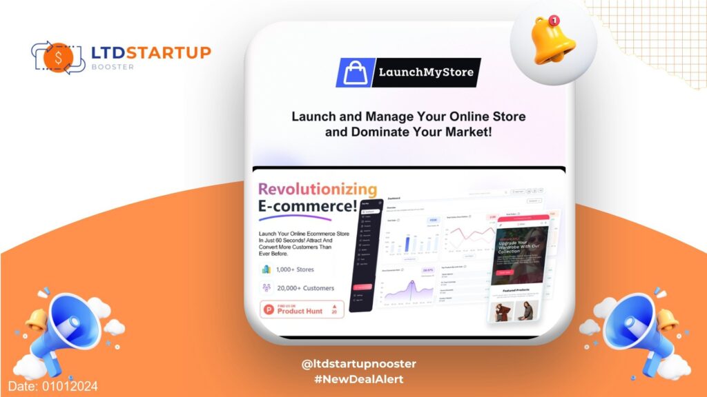 New LTD Alert - LaunchMyStore : Launch your online e-commerce store in just Few seconds! cover