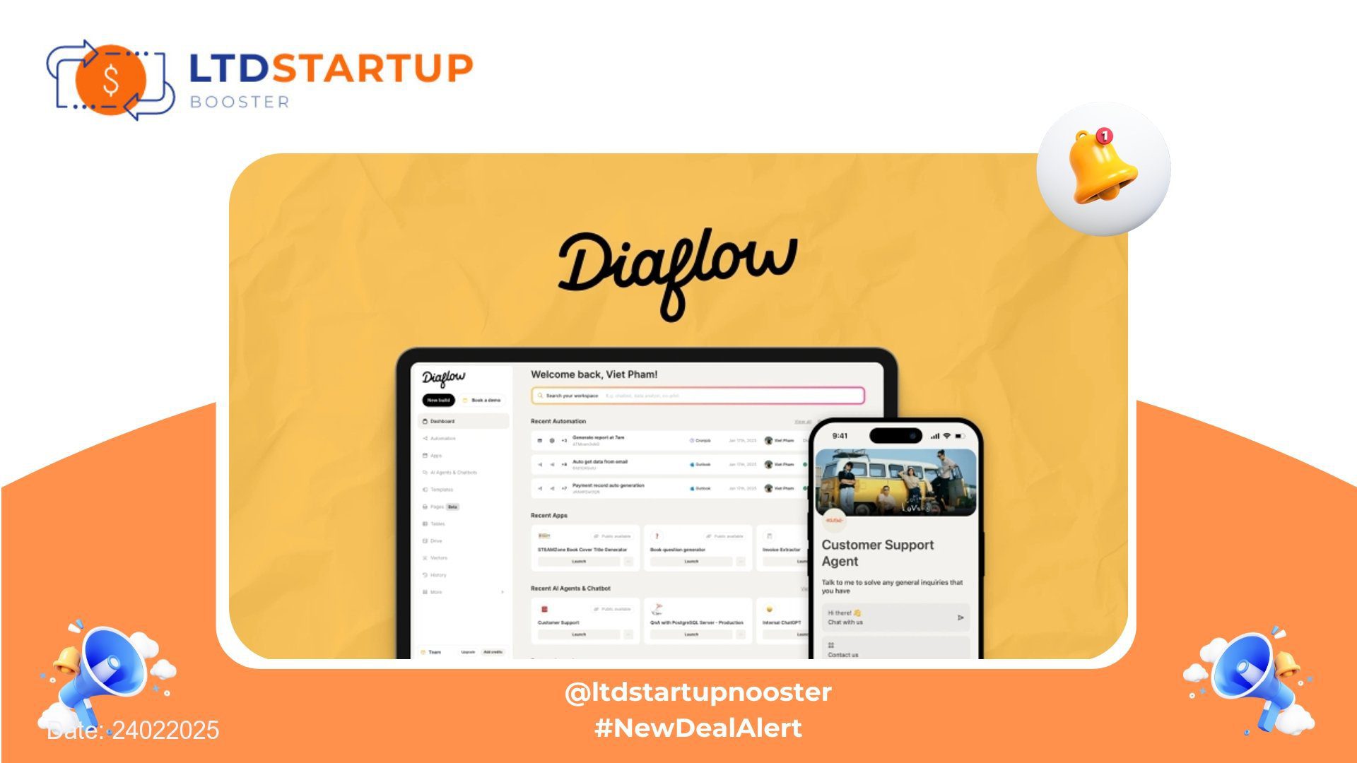 [New LTD] Diaflow - Build AI-powered apps for business tasks cover