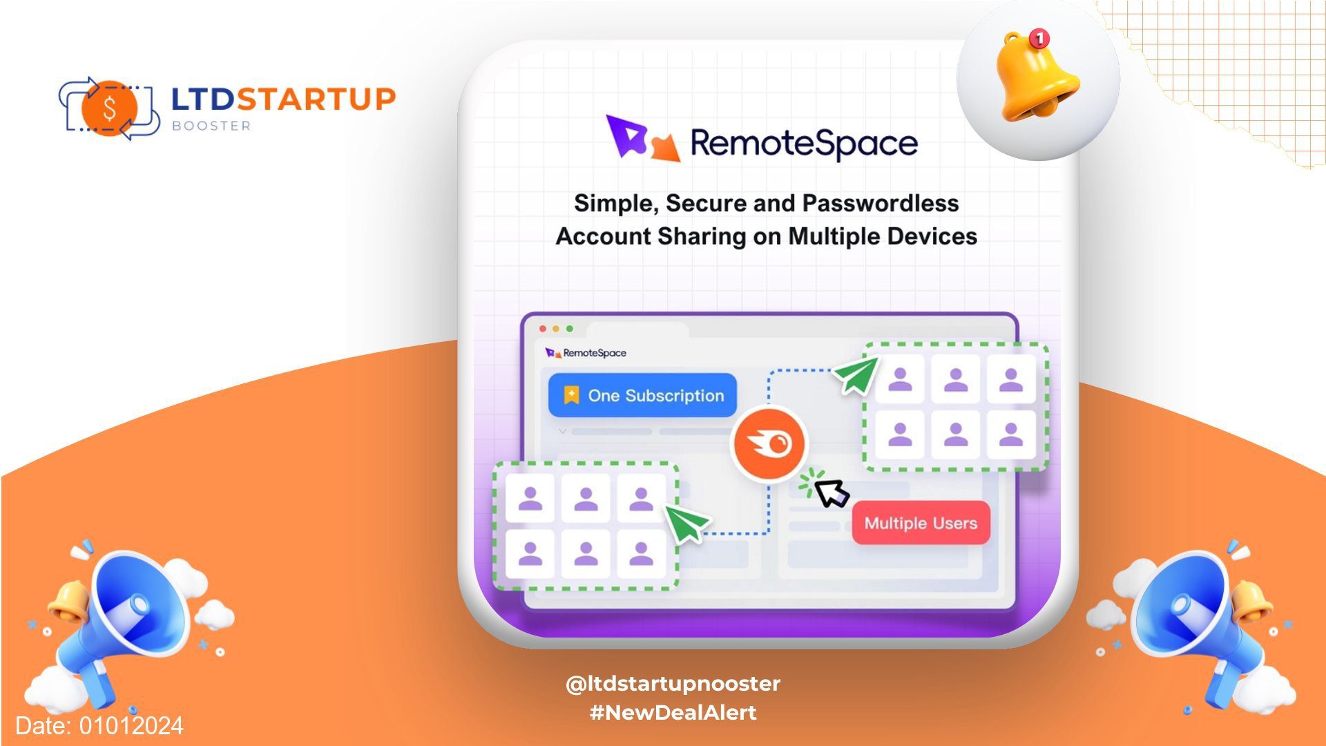 New LTD Alert - RemoteSpace: Simply Share your Account with no password in just one-click cover