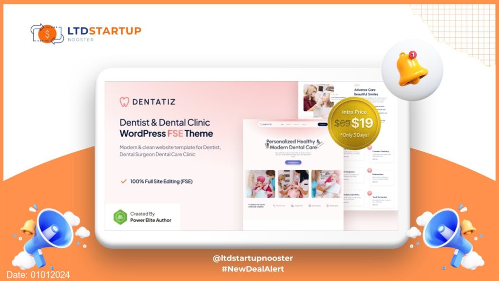 Dentatiz – Dentist & Dental Care Clinic FSE WordPress Theme cover
