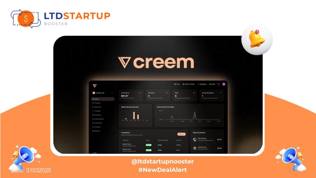 [New LTD] Creem - Accept payments globally cover