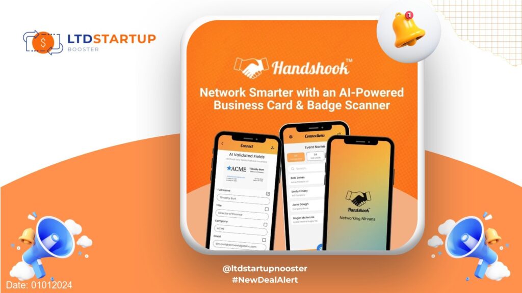 New LTD Alert - Handshook: AI Business Card Scanner for Networking & CRM Integration cover