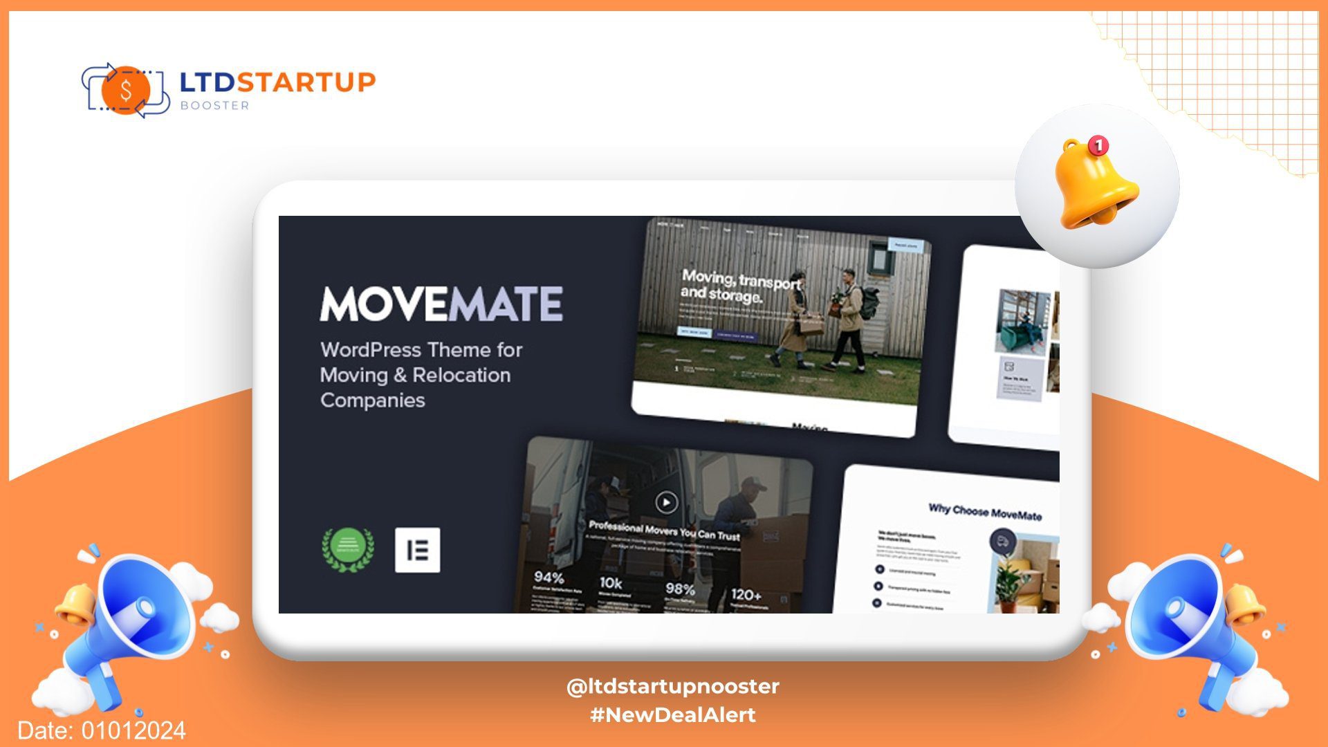 MoveMate - Moving Company WordPress Theme cover