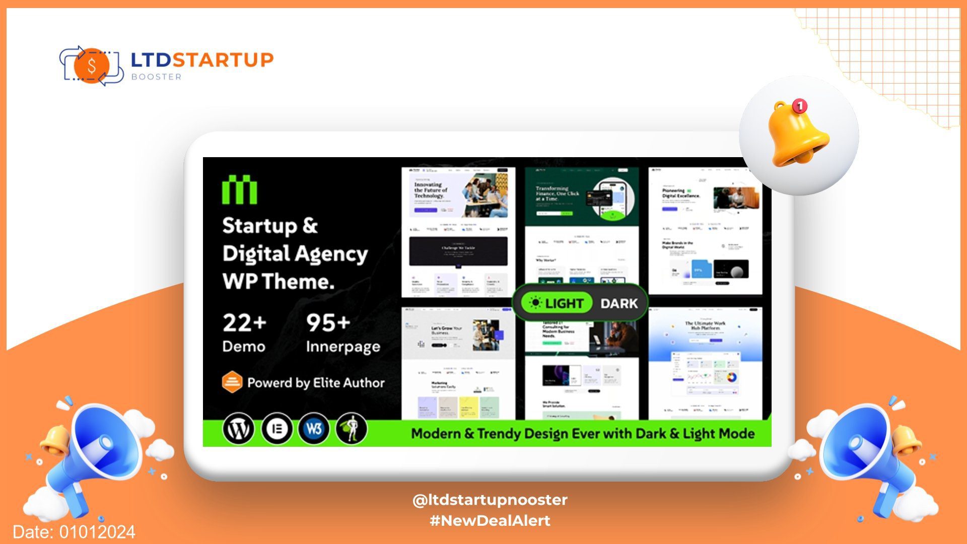 Mortar - Startup Digital Agency WordPress Theme cover