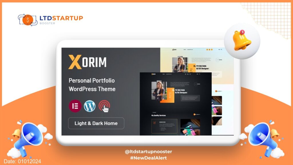 Xorim - Personal Portfolio WordPress Theme cover