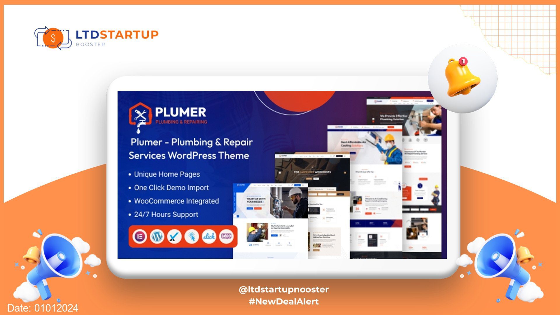 Plumer - Plumbing & Repair Services WordPress Theme cover
