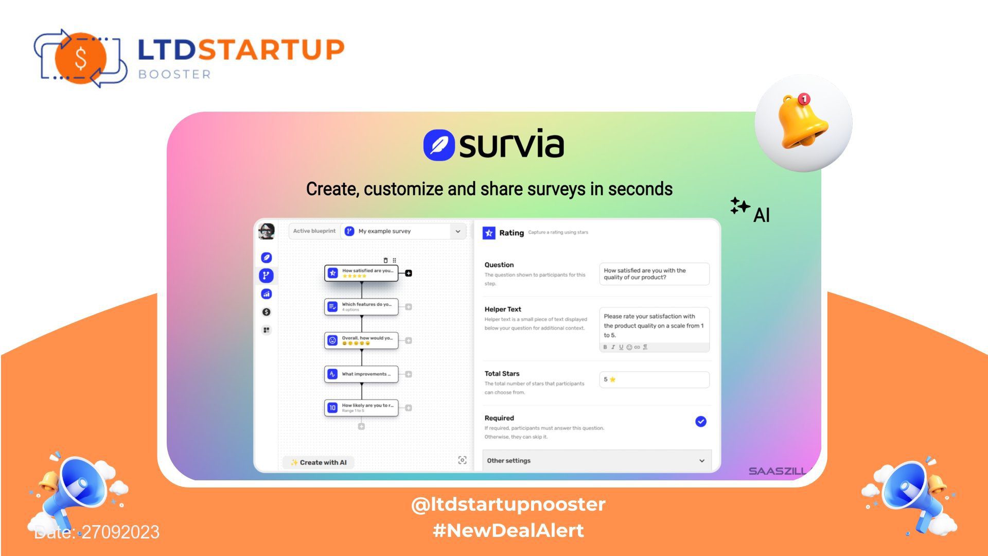 [New Lifetime Deal] Survia Lifetime Deal - AI-powered smart survey builder. cover